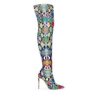Vava bright multi Boot Over Knee Pointy Toe Boot‎